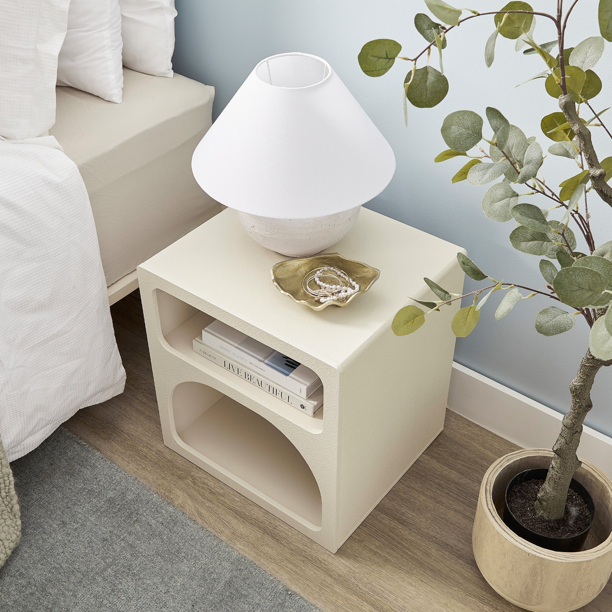 Santorini Bedside Table Off-White
