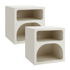 Santorini Bedside Table Off-White (Set of 2)