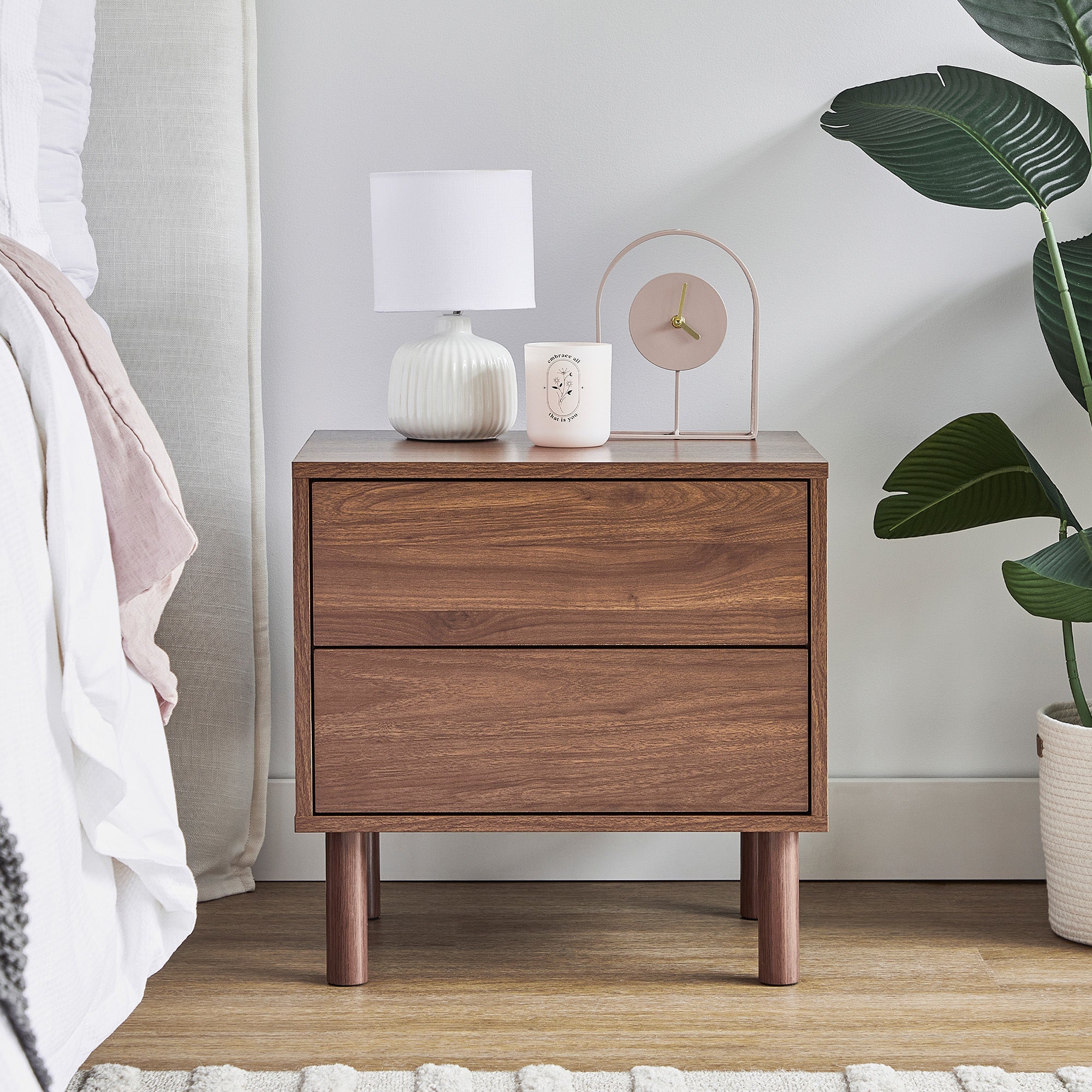 Norquay Bedside Table Walnut (Set of 2)