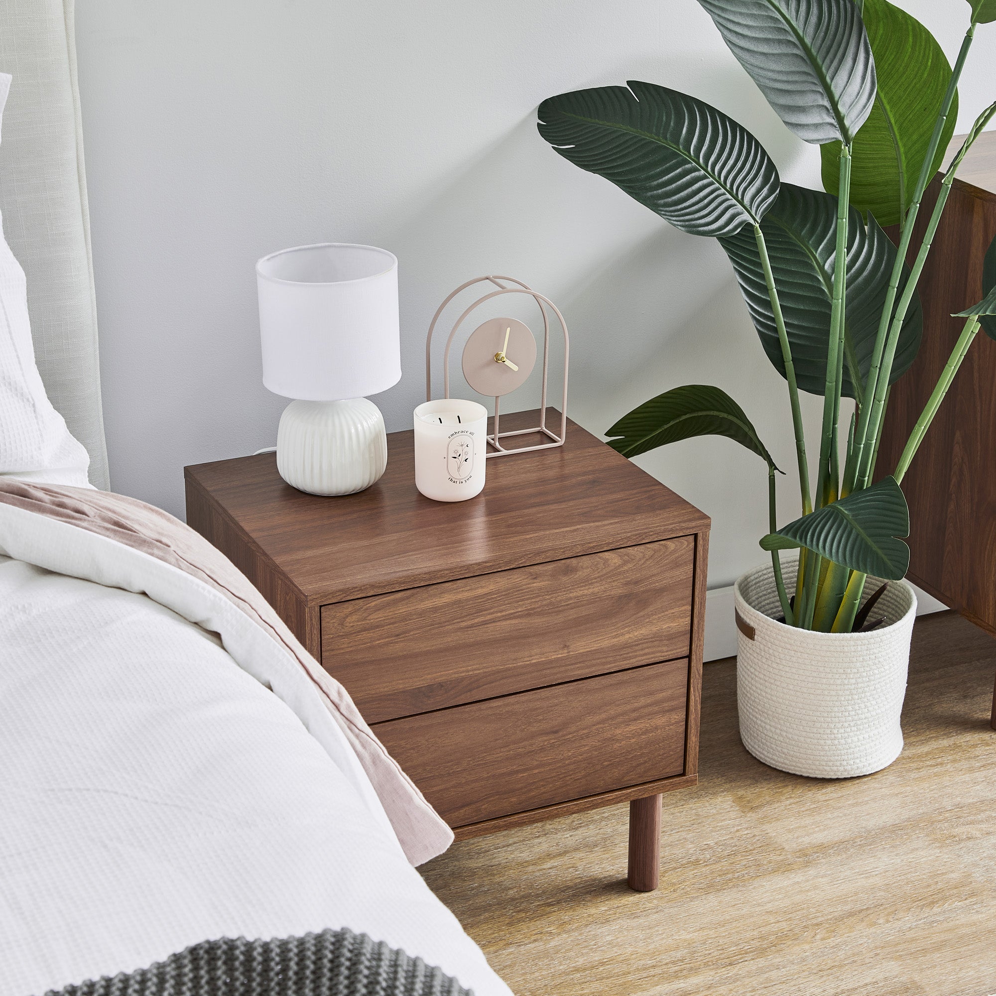 Norquay Bedside Table Walnut (Set of 2)