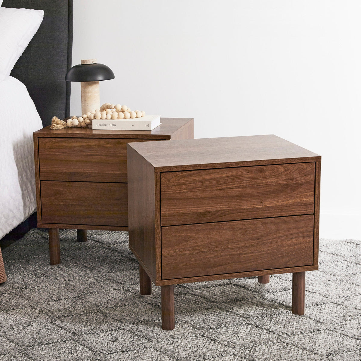 Norquay Bedside Table Walnut (Set of 2)