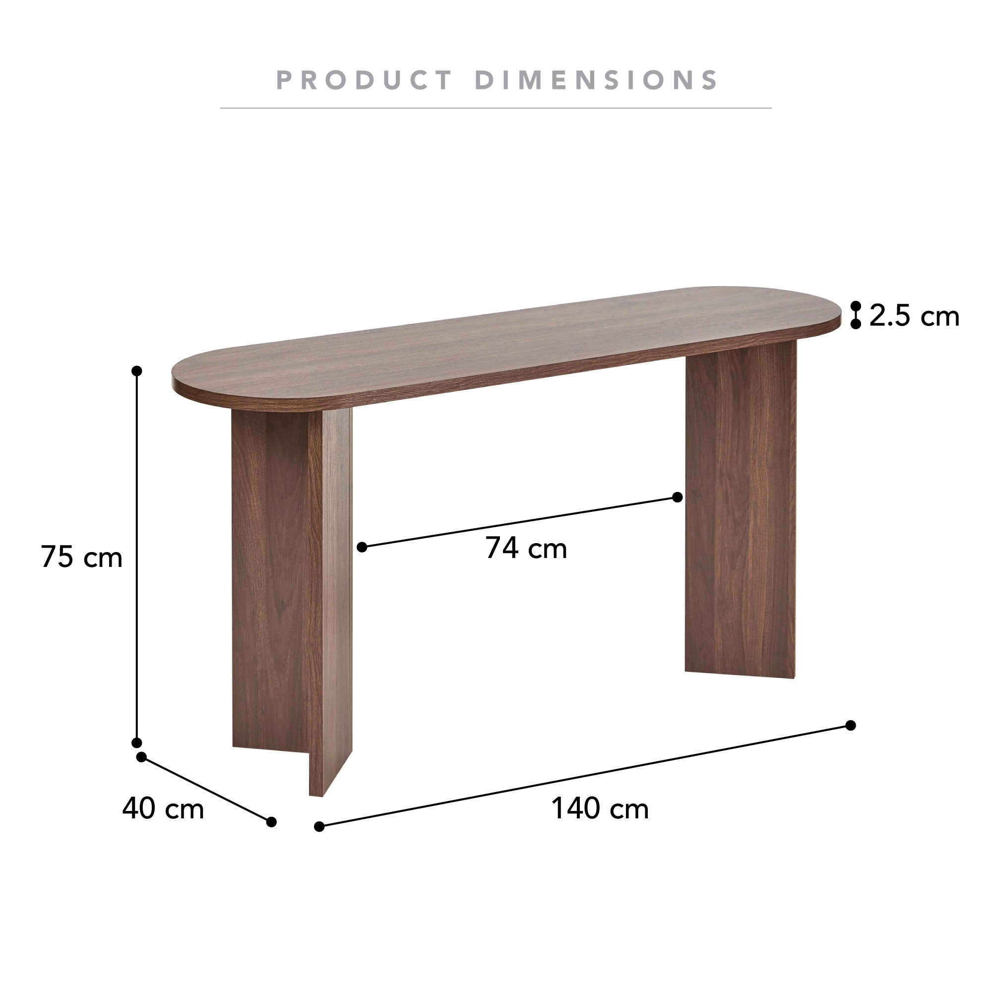 Norquay Console Table Walnut (140cm)