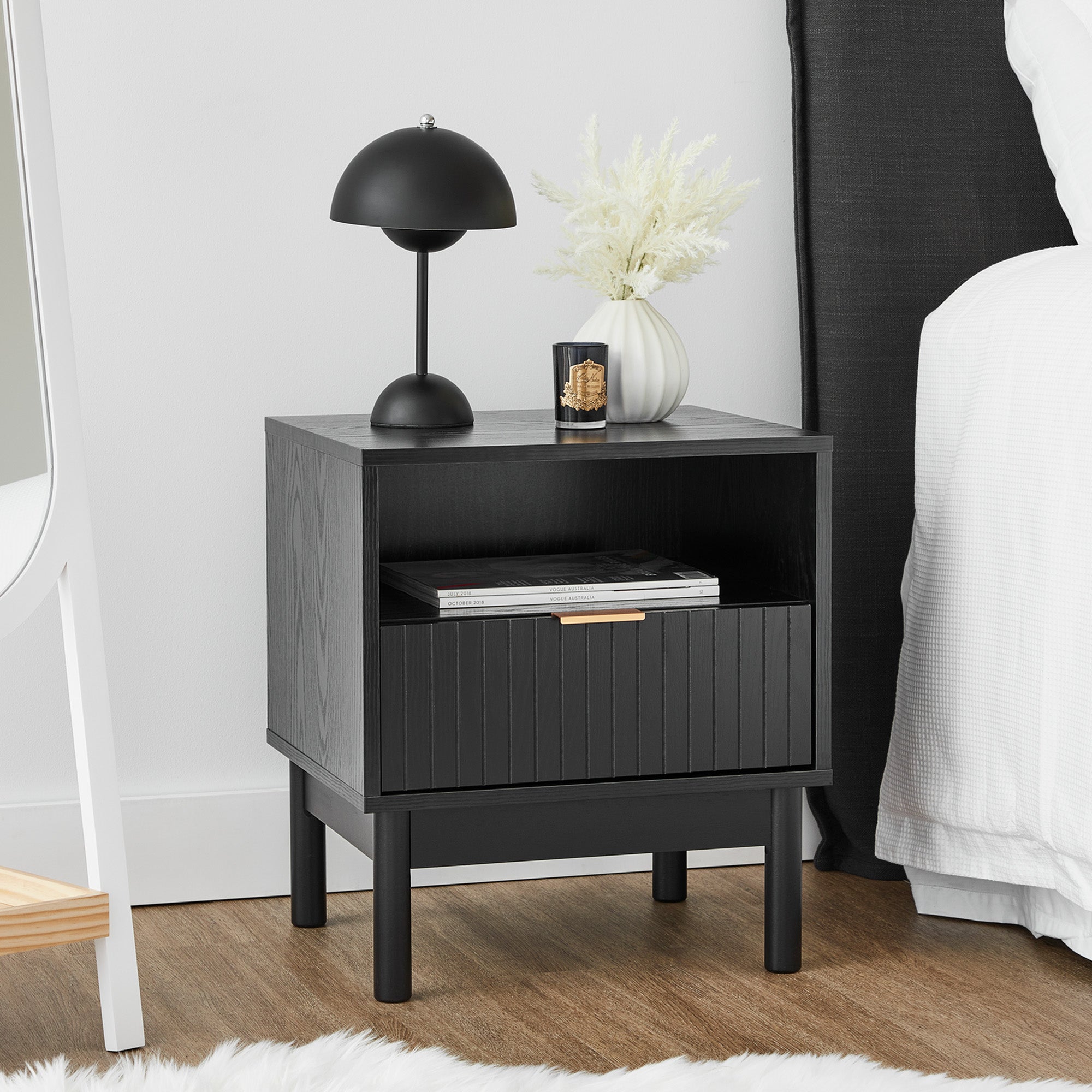 Apia Bedside Table Black (Set of 2)