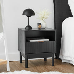 Apia Bedside Table Black (Set of 2)