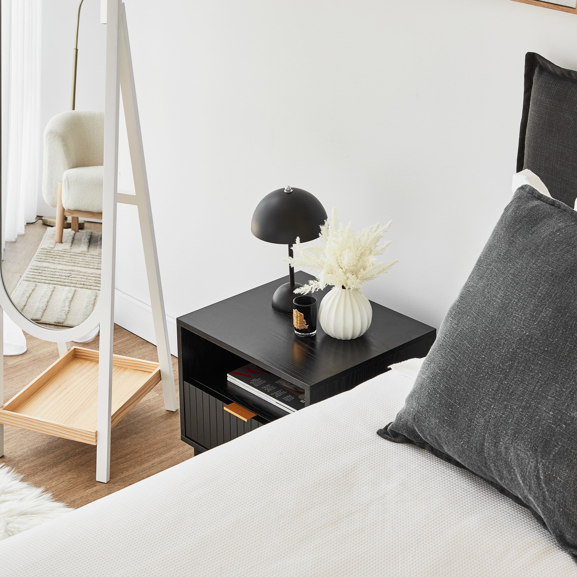 Apia Bedside Table Black (Set of 2)