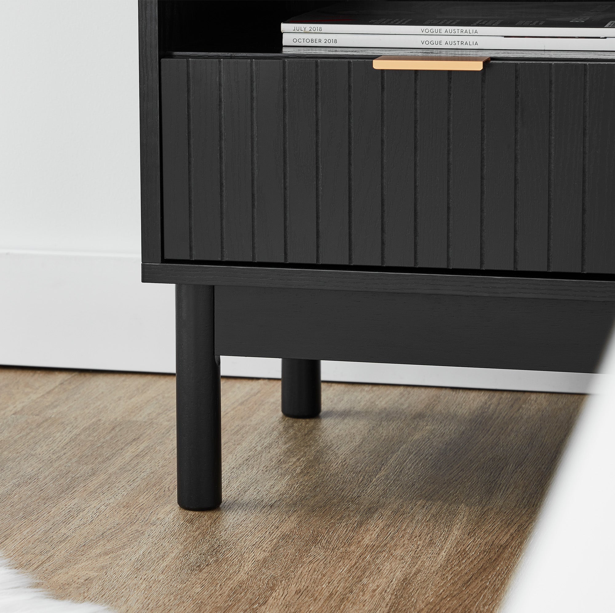 Apia Bedside Table Black (Set of 2)