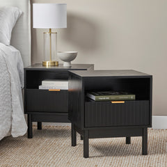 Apia Bedside Table Black (Set of 2)