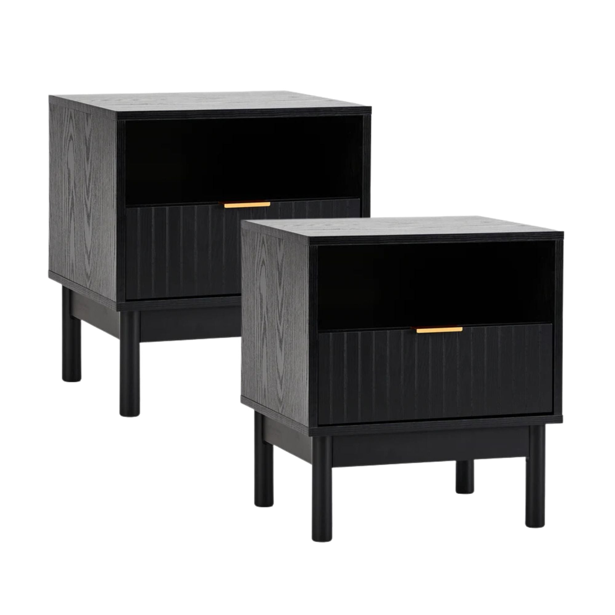 Apia Bedside Table Black (Set of 2)
