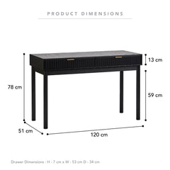 Apia Console Table Black (120cm)