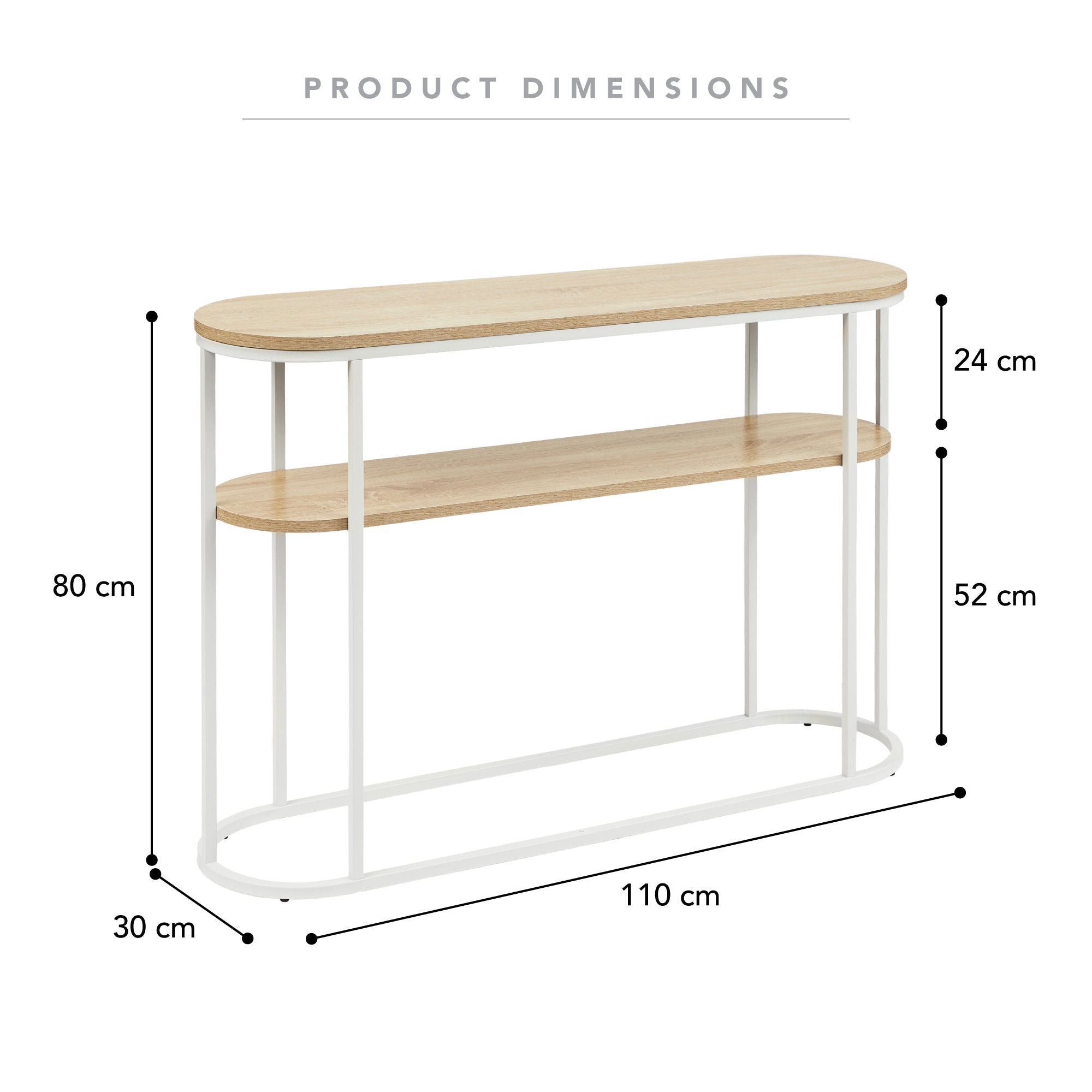 Sonoma Console Table White (110cm)
