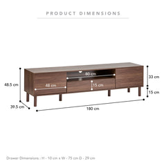 Norquay Entertainment Unit Walnut (180cm)