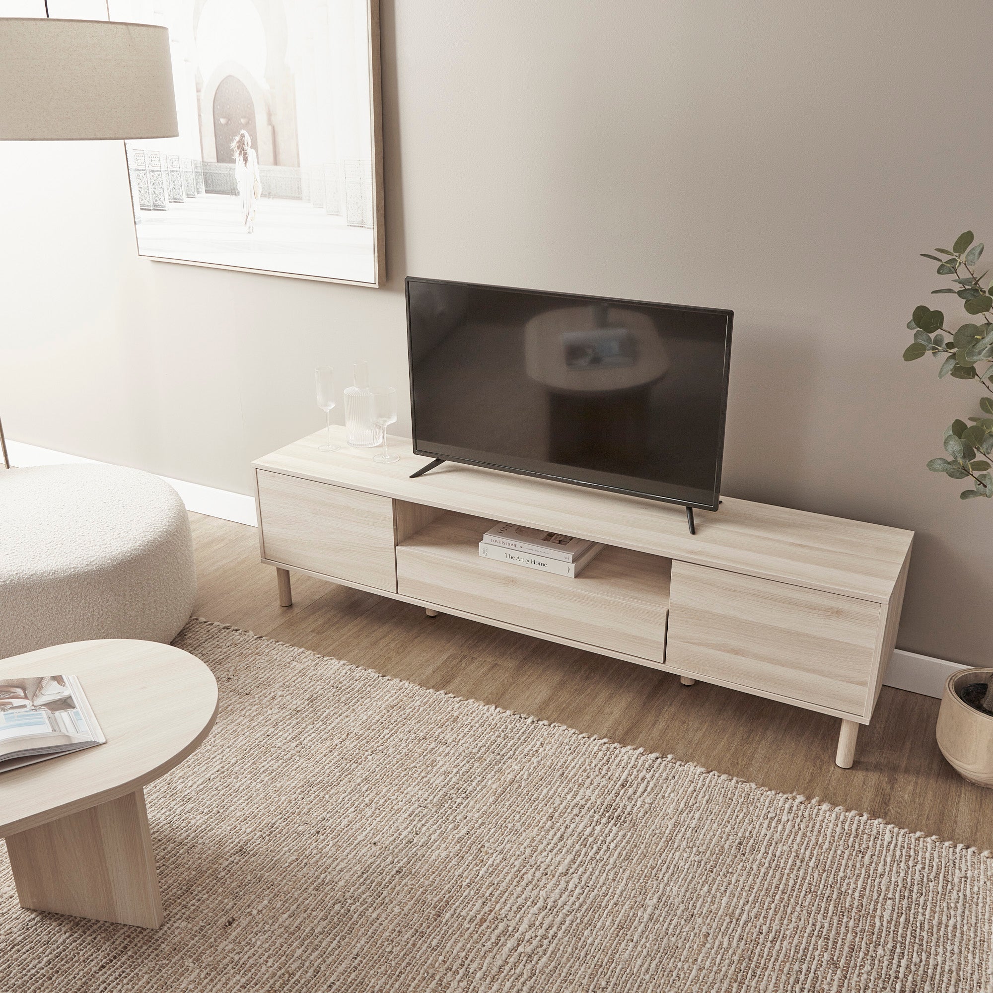 Norquay Entertainment Unit Light Oak (180cm)