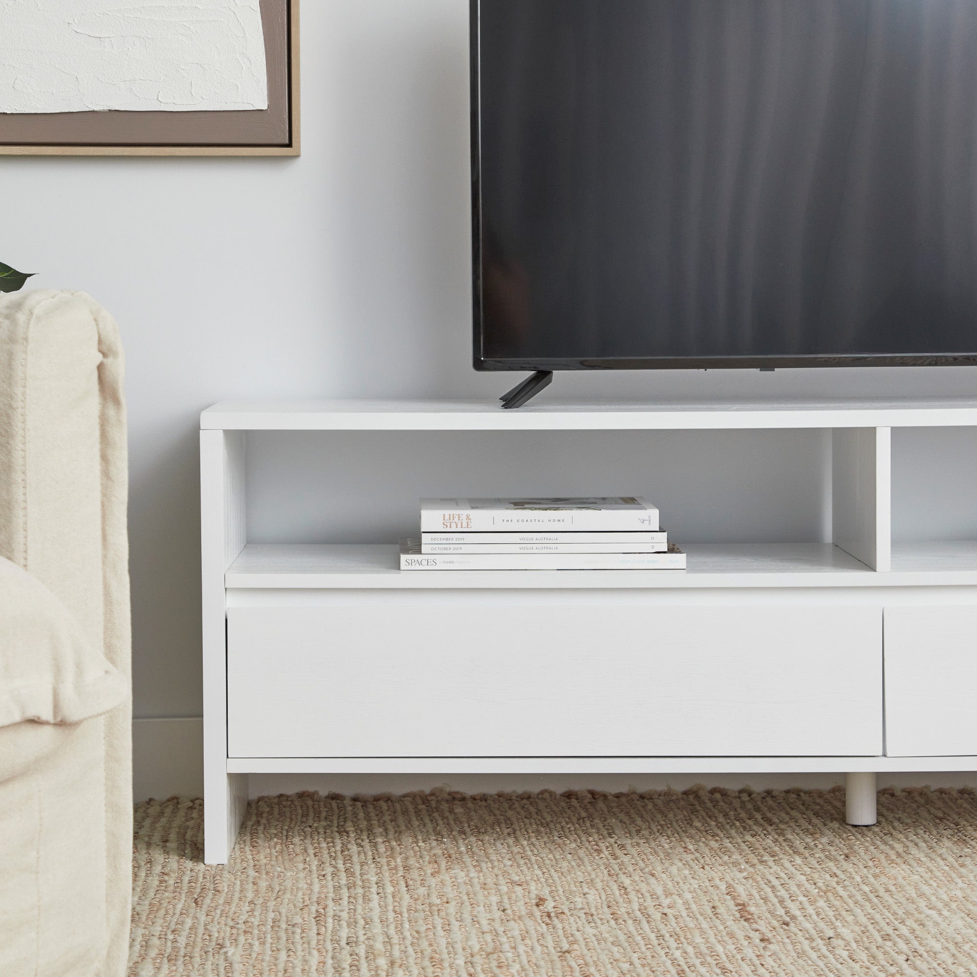Harper Entertainment Unit White (150cm)