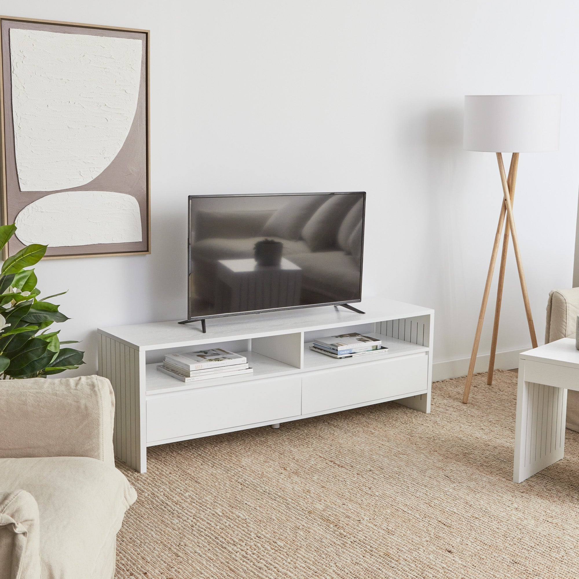 Harper Entertainment Unit White (150cm)