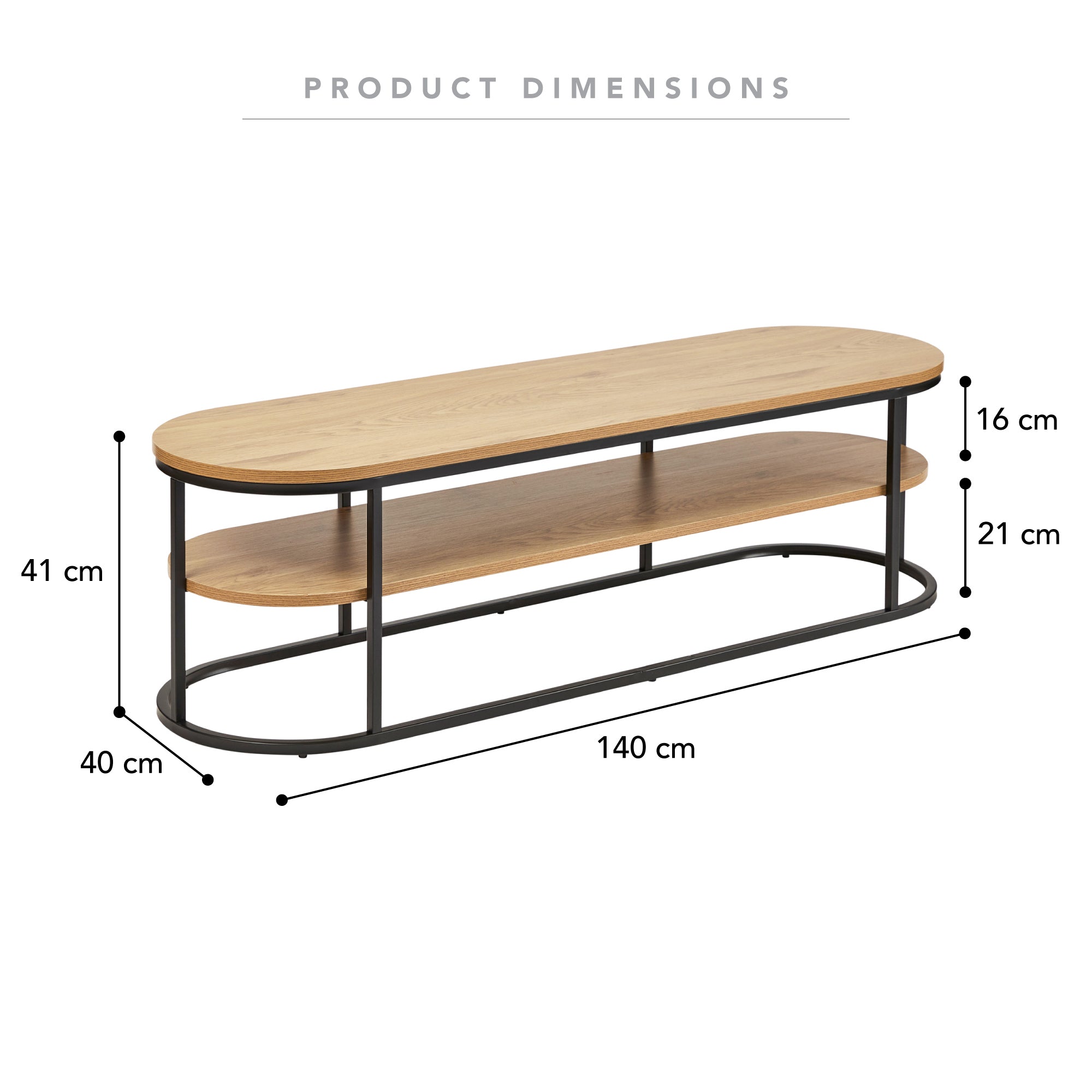Sonoma Entertainment Unit Black (140cm)