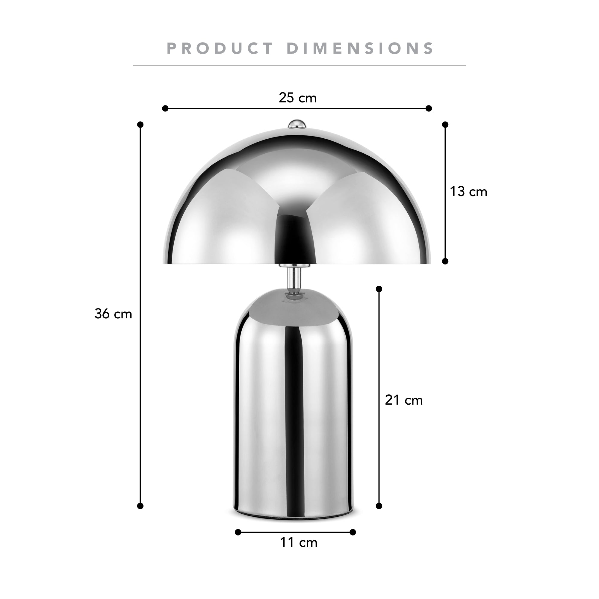Mushroom Table Lamp Chrome