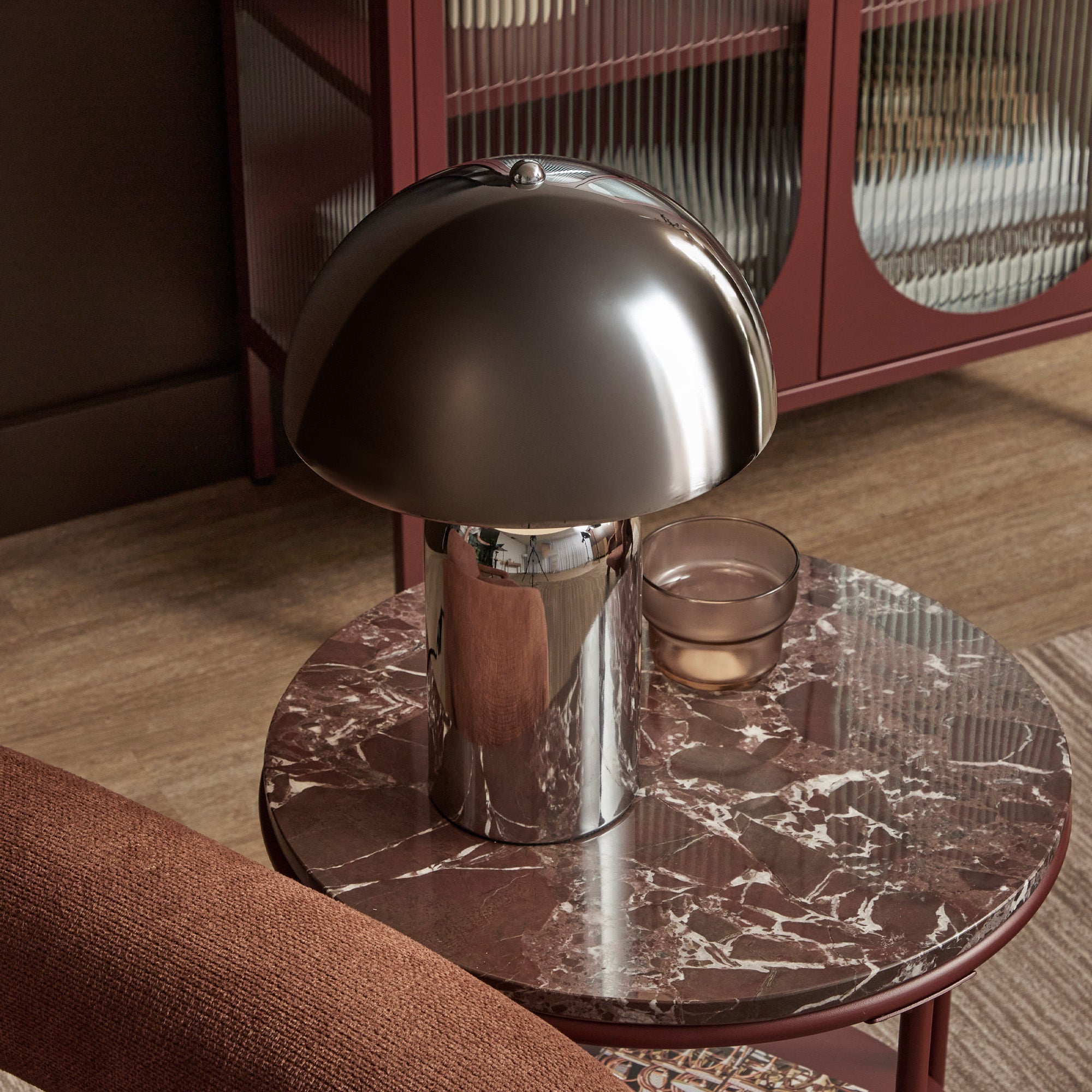 Mushroom Table Lamp Chrome (Set of 2)