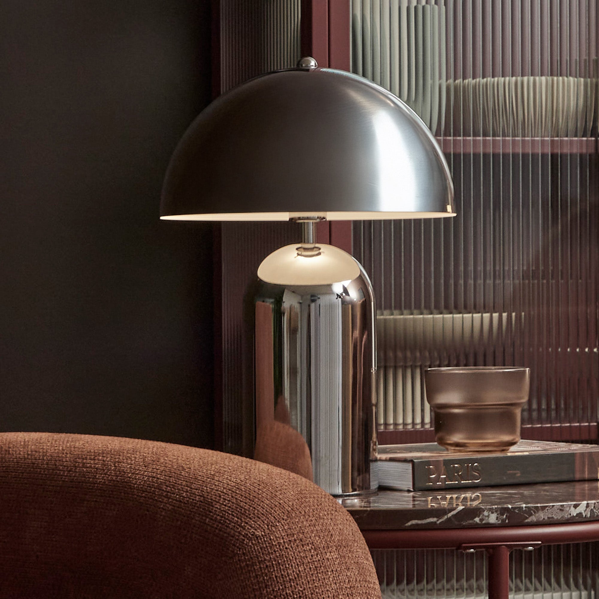Mushroom Table Lamp Chrome (Set of 2)
