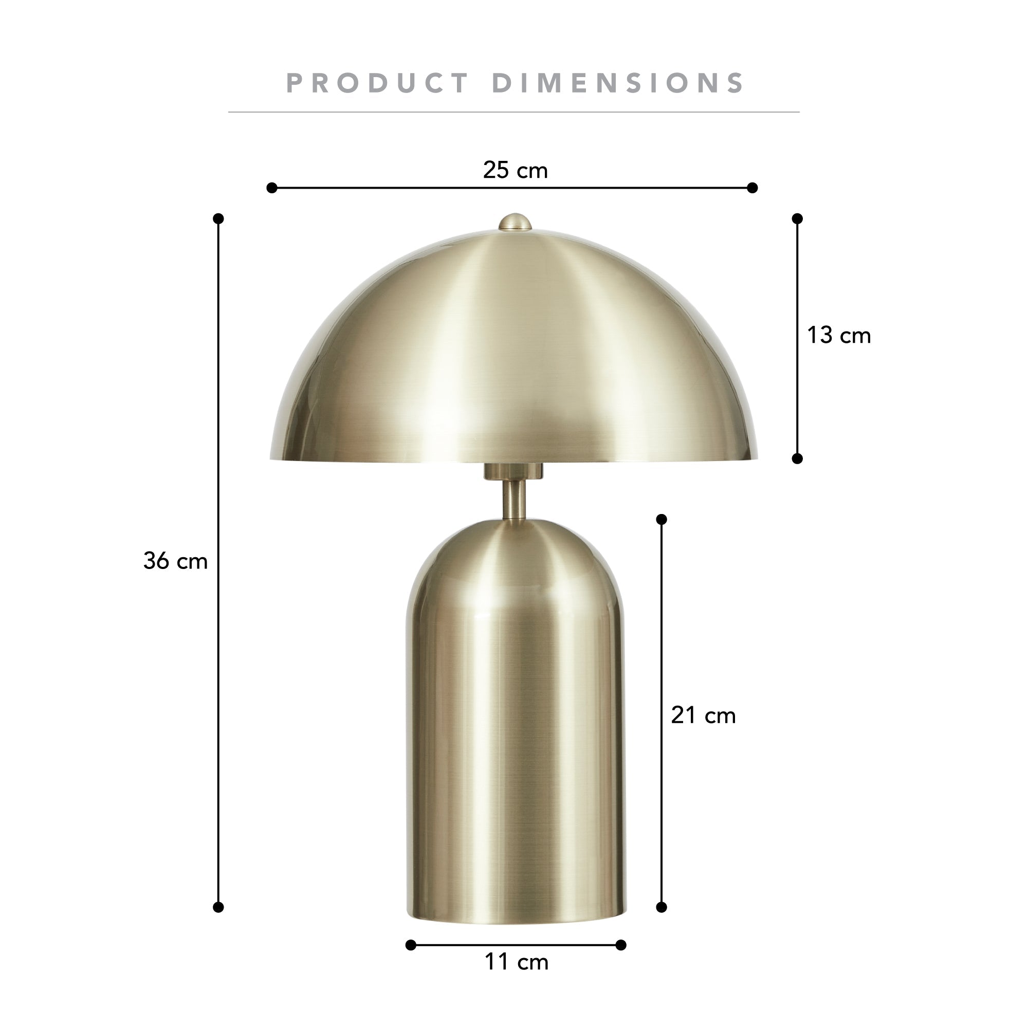 Mushroom Table Lamp Gold (Set of 2)
