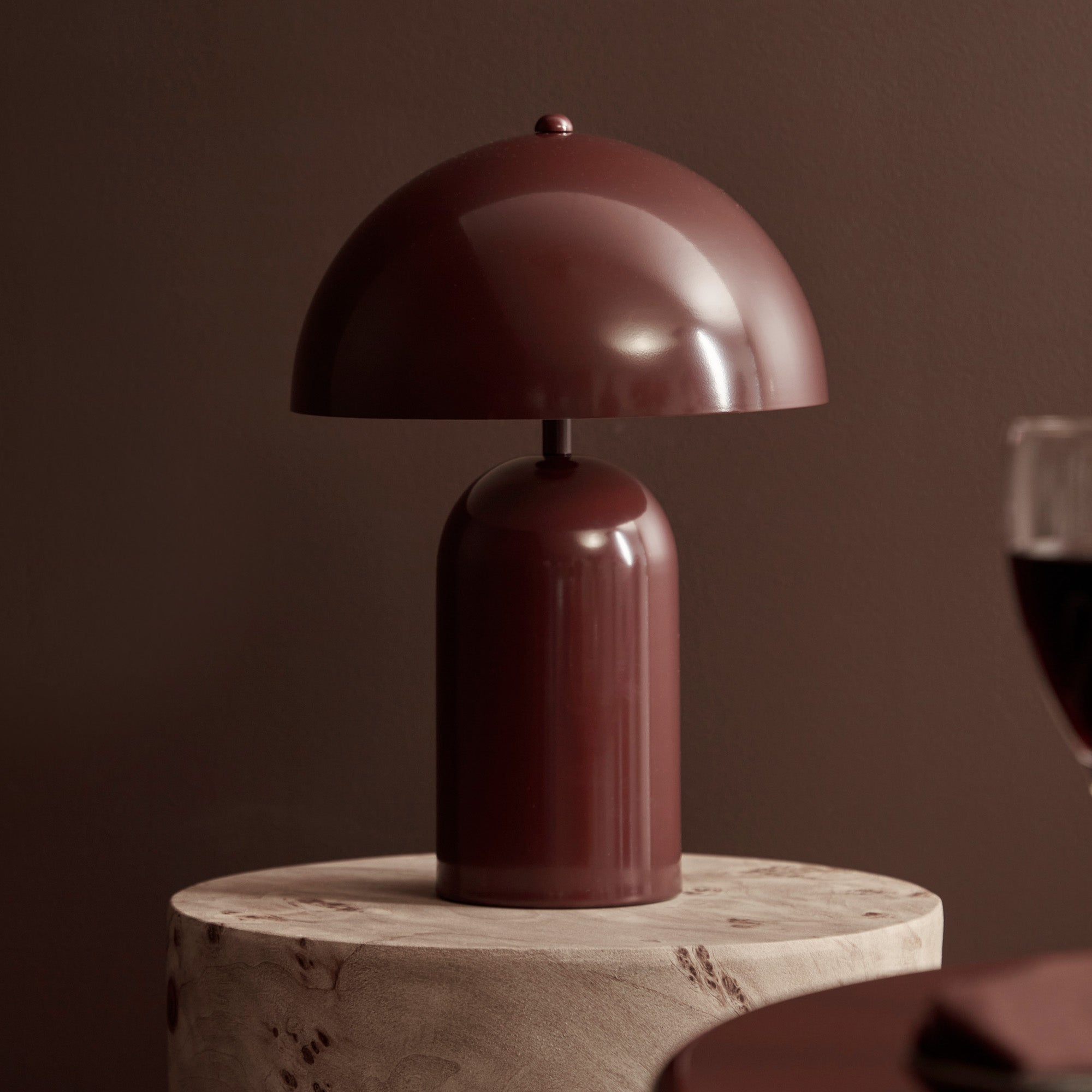 Mushroom Table Lamp Cabernet
