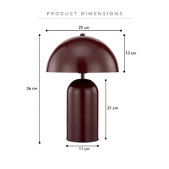 Mushroom Table Lamp Cabernet