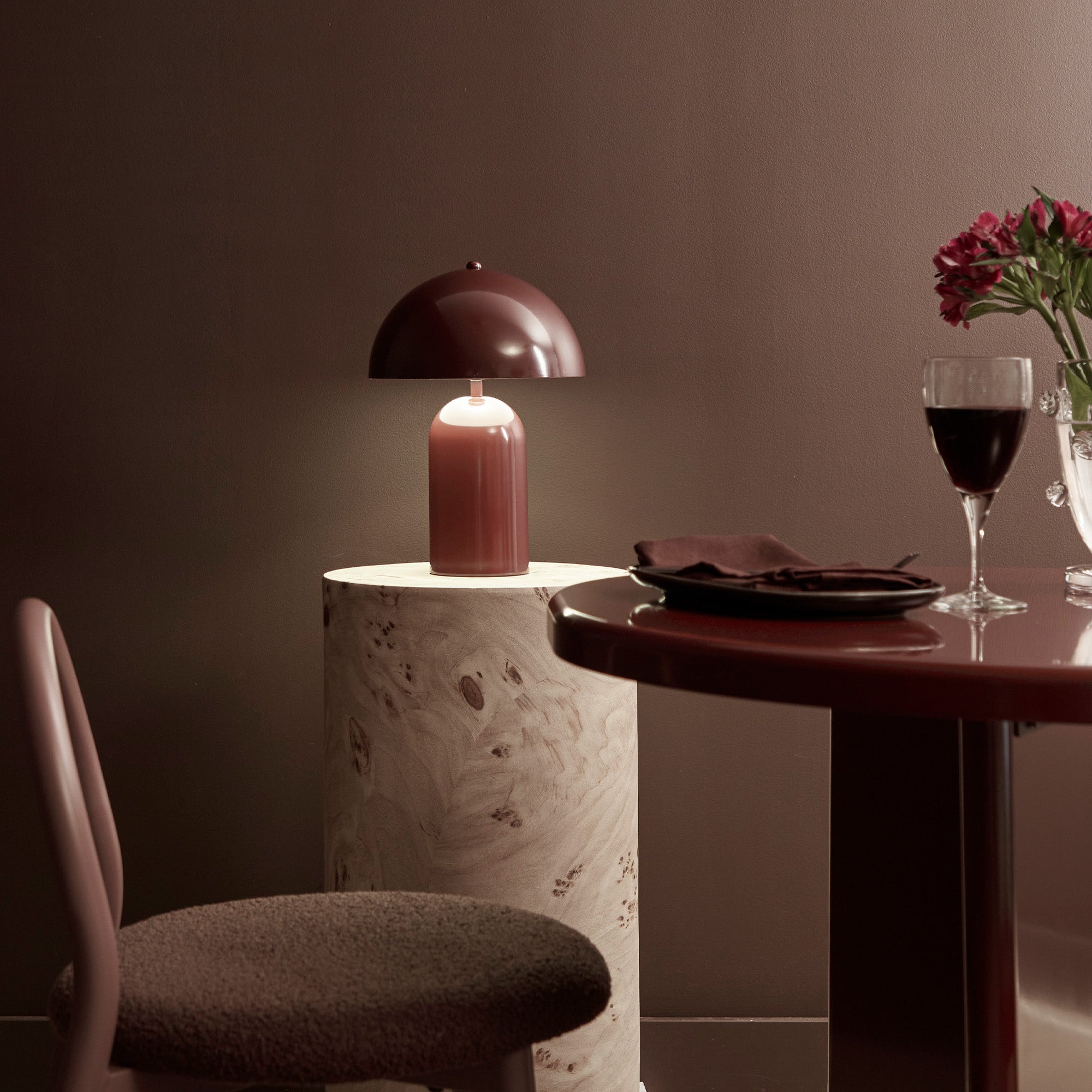 Mushroom Table Lamp Cabernet (Set of 2)