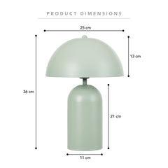 Mushroom Table Lamp Sage (Set of 2)