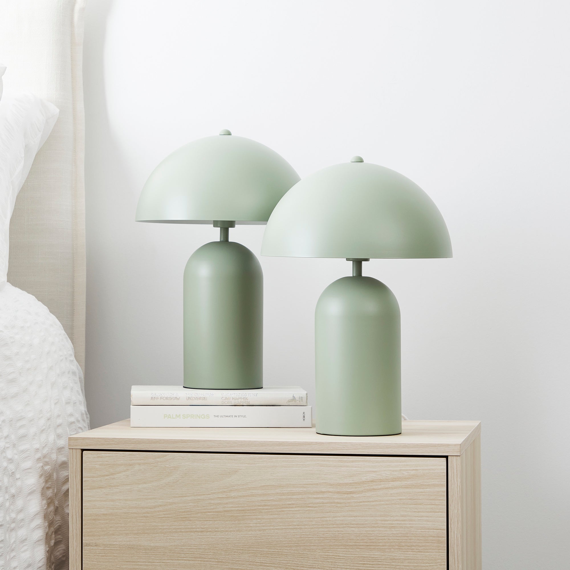 Mushroom Table Lamp Sage (Set of 2)