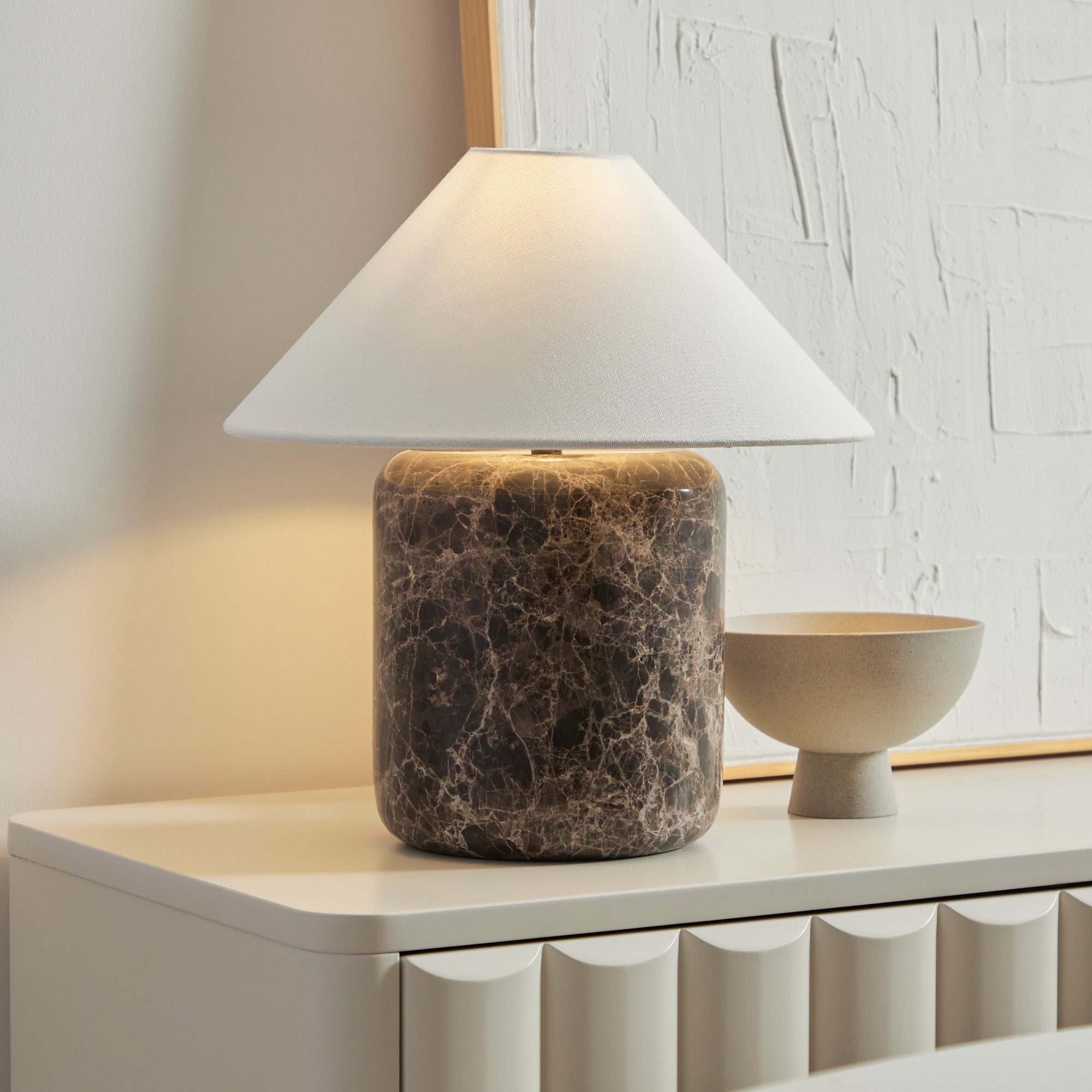 Blake Marble Table Lamp Cocoa (Set of 2)