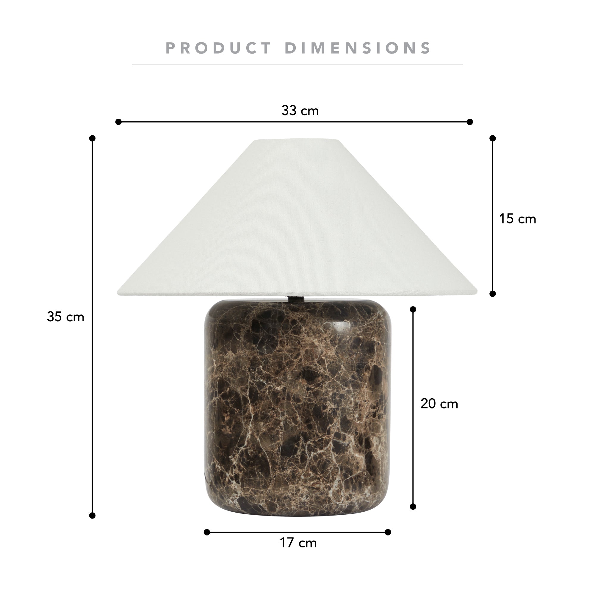 Blake Marble Table Lamp Cocoa (Set of 2)