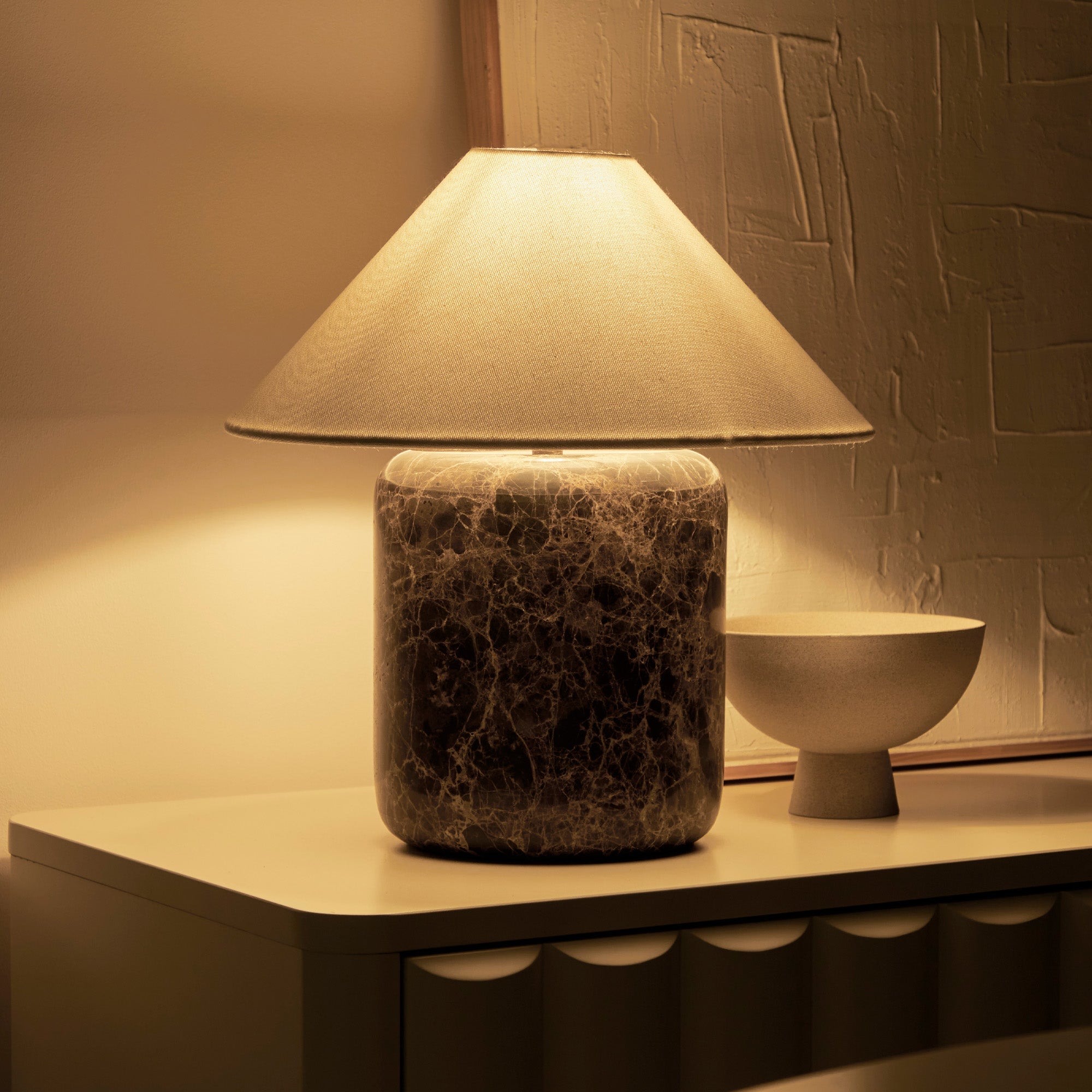 Blake Marble Table Lamp Cocoa (Set of 2)