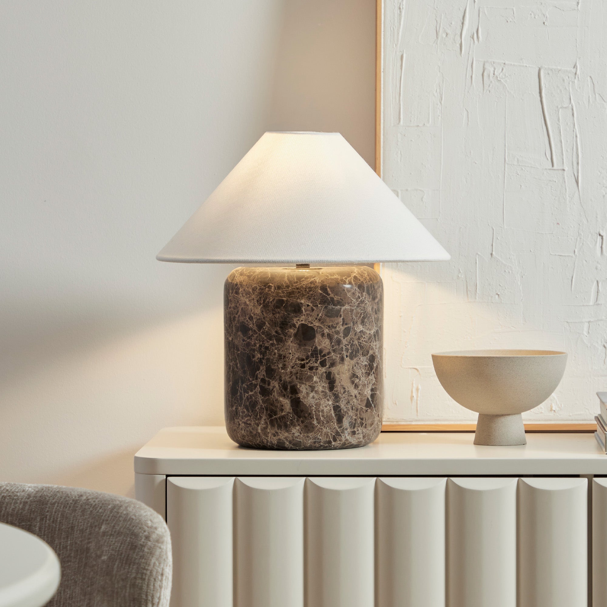 Blake Marble Table Lamp Cocoa (Set of 2)