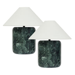 Blake Marble Table Lamp Emerald (Set of 2)