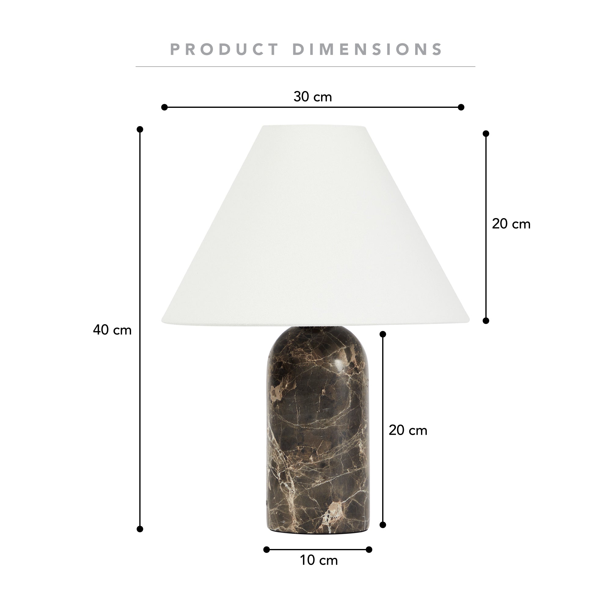 Arabella Marble Table Lamp Cocoa (Set of 2)