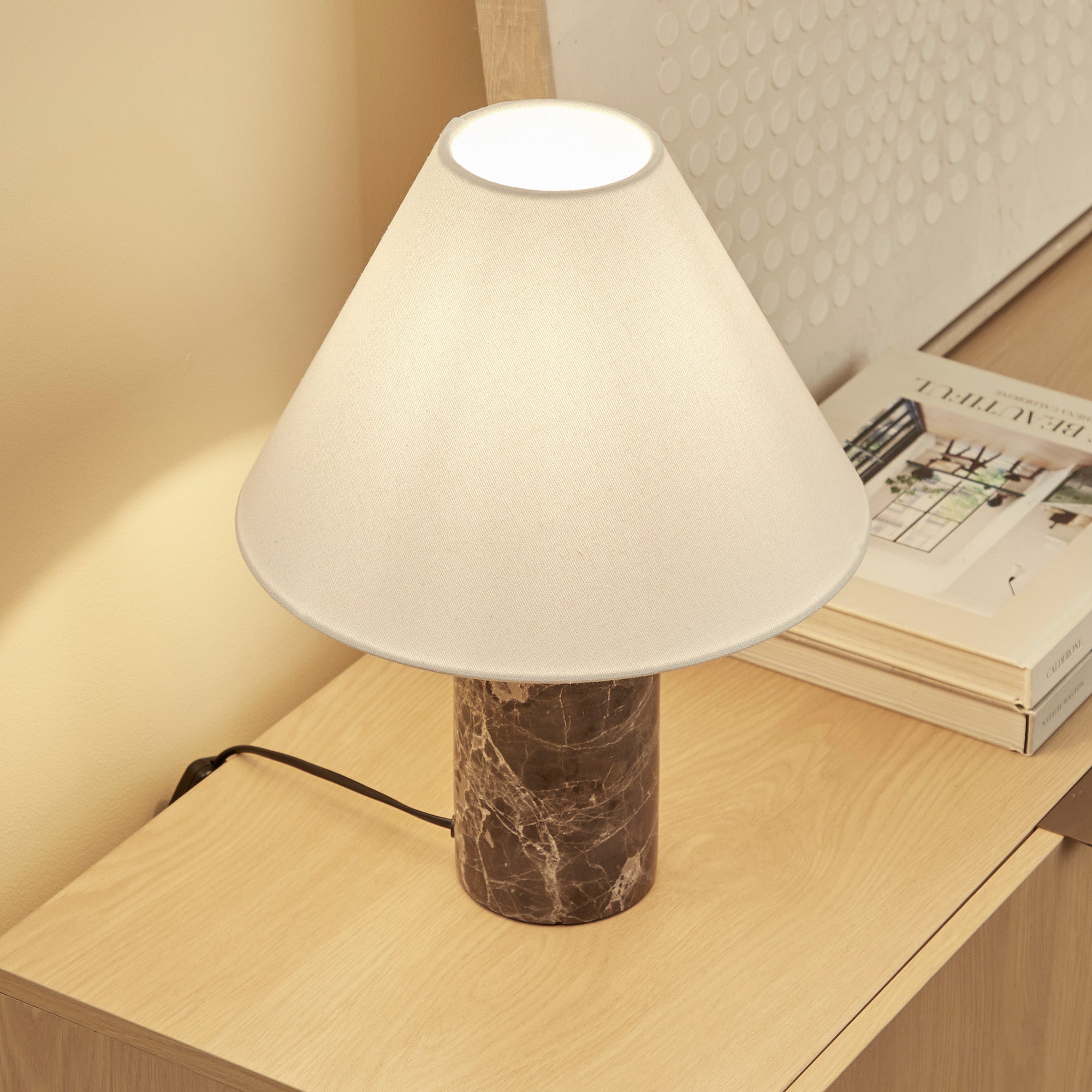 Arabella Marble Table Lamp Cocoa