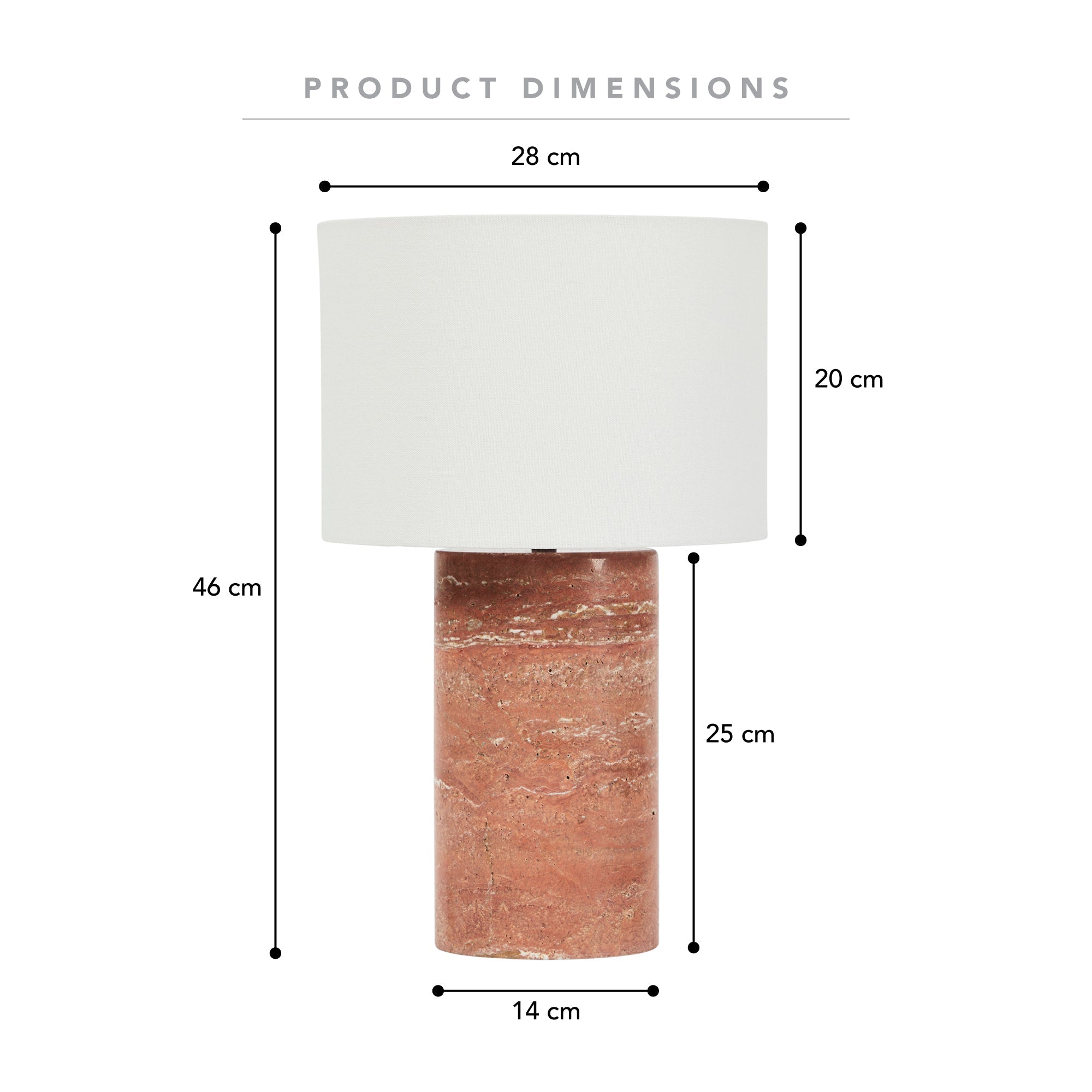 Quinn Marble Table Lamp Terracotta