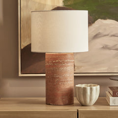 Quinn Marble Table Lamp Terracotta