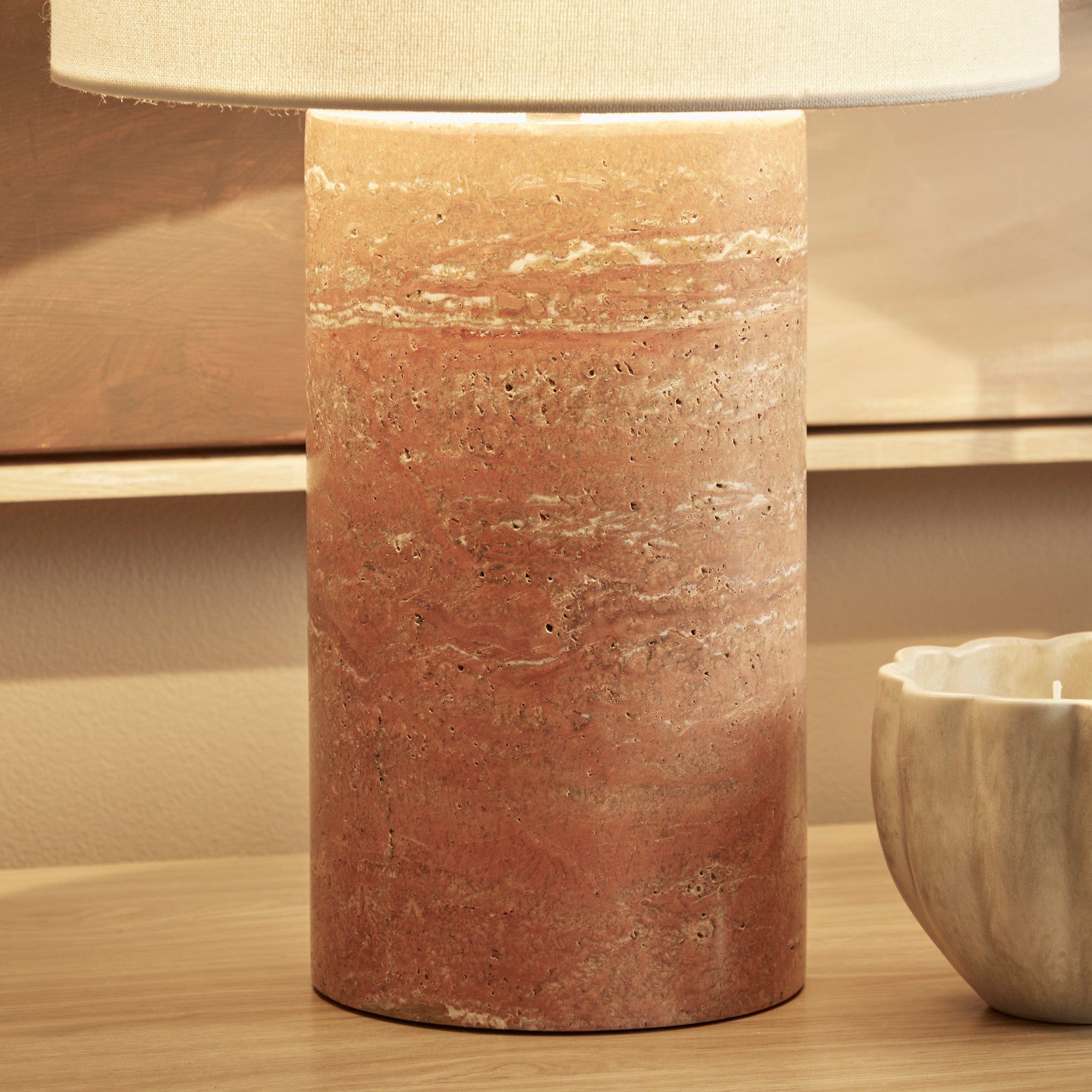 Quinn Marble Table Lamp Terracotta