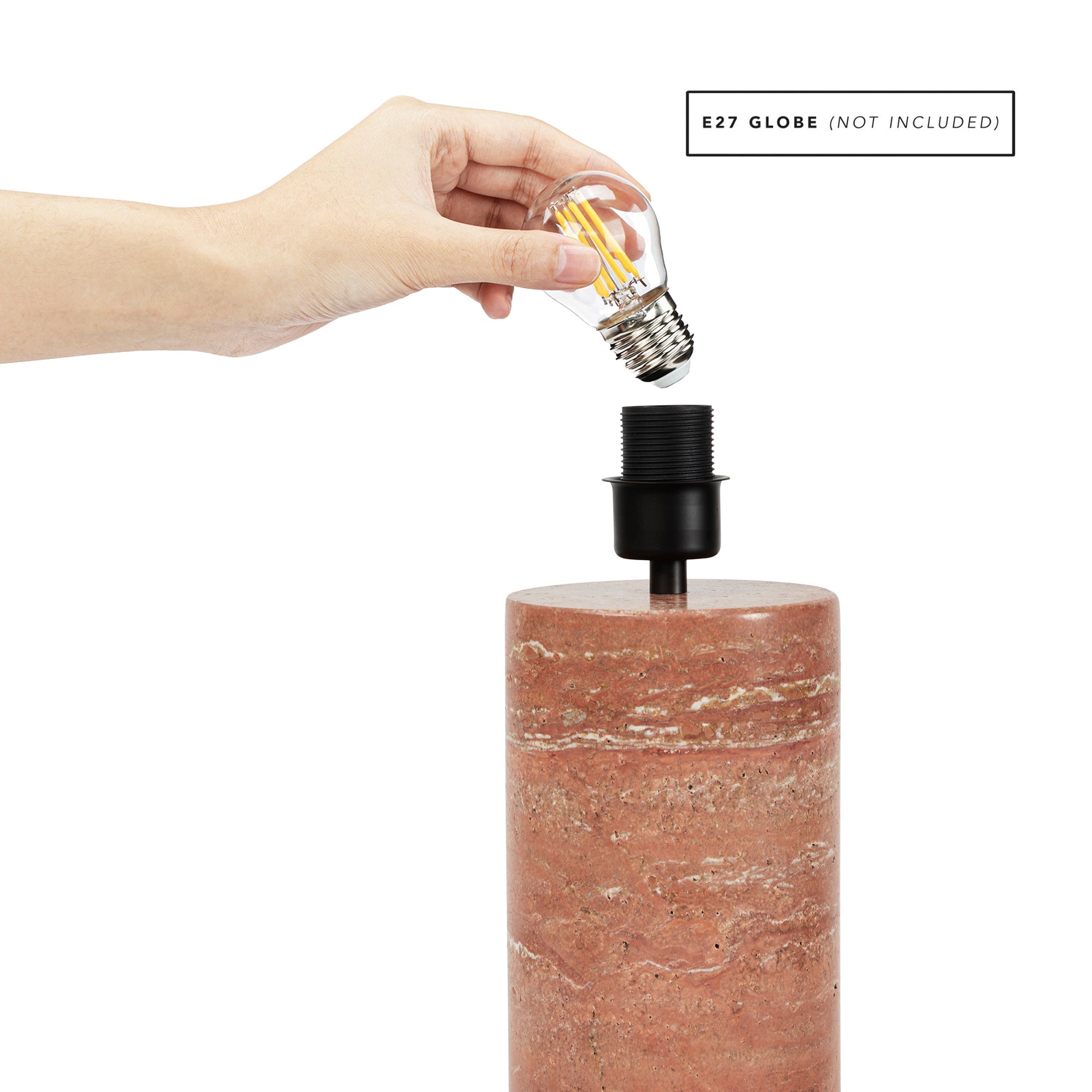 Quinn Marble Table Lamp Terracotta