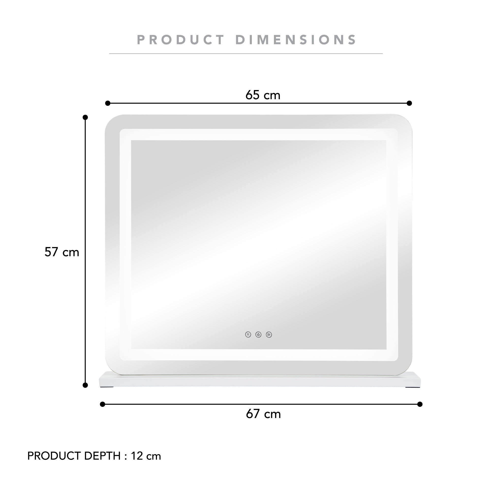 Luna 67cm Rectangle Front Illuminated Vanity Mirror White
