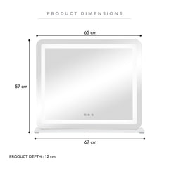 Luna 67cm Rectangle Front Illuminated Vanity Mirror White