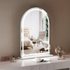 Luna 102cm Arch Front Illuminated Vanity Mirror White