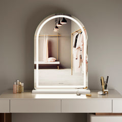 Luna 102cm Arch Front Illuminated Vanity Mirror White
