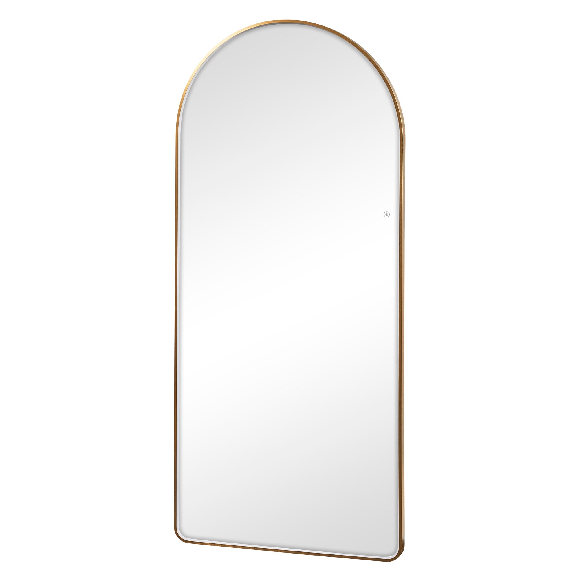 Luna 180cm Arch Front Illuminated Mirror Gold