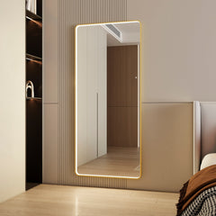 Luna 180cm Rectangle Front Illuminated Mirror Gold