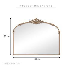 Florence 100cm Baroque Mirror Gold