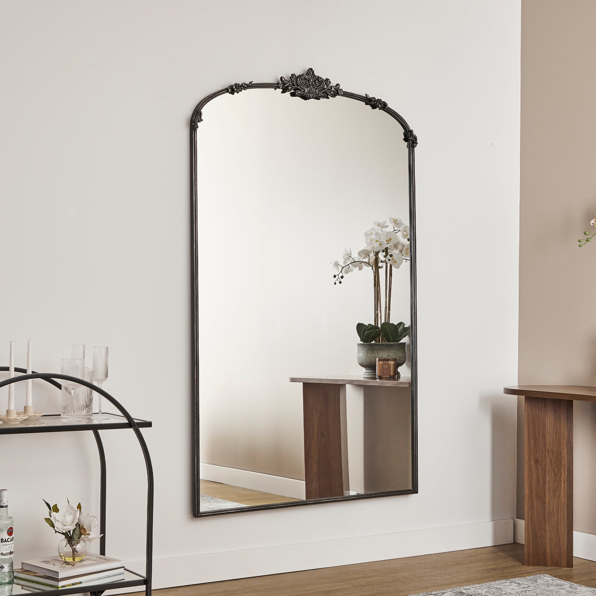 Florence XL 180cm Baroque Mirror Black