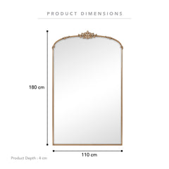 Florence XL 180cm Baroque Mirror Gold