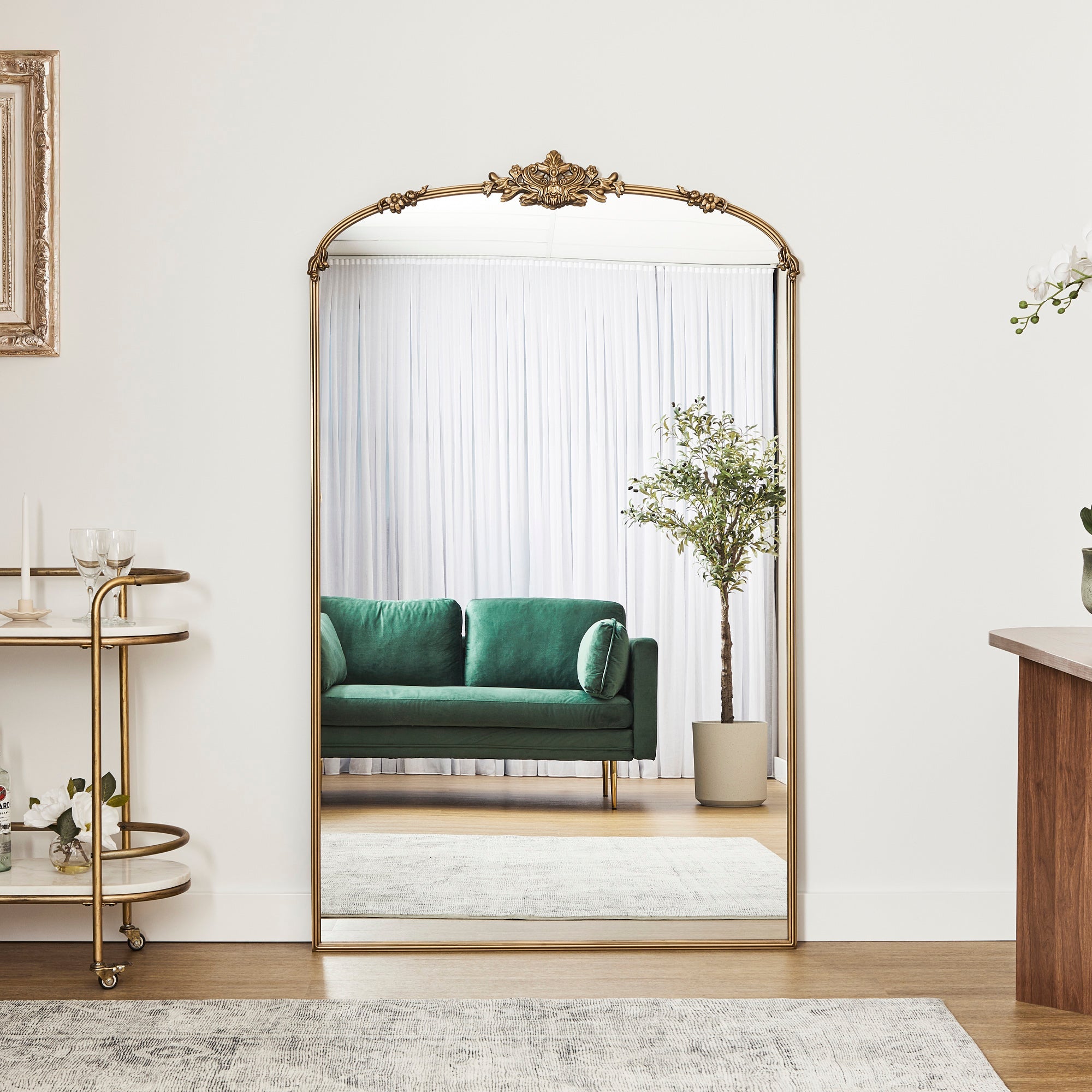 Florence XL 180cm Baroque Mirror Gold