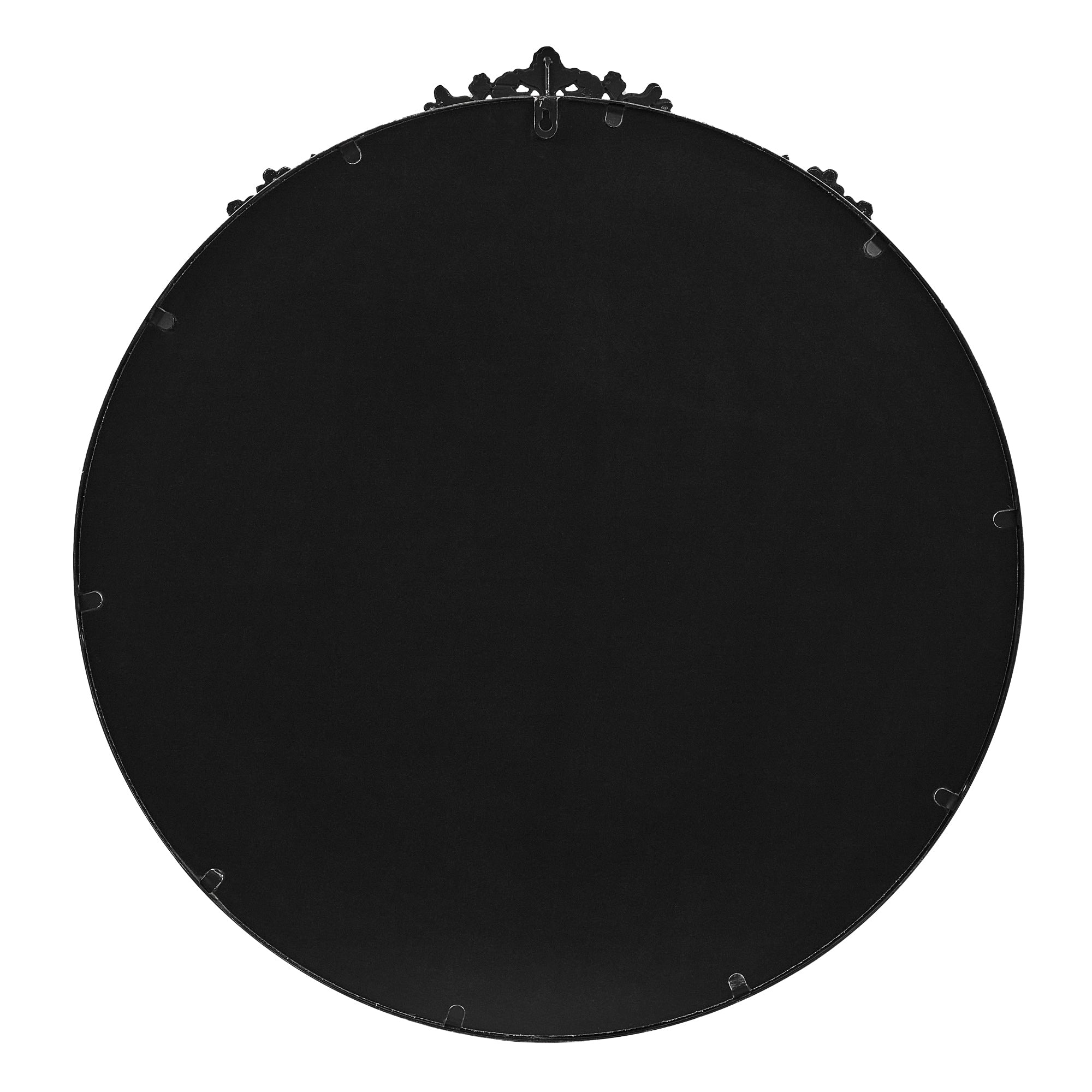 Florence 80cm Baroque Round Mirror Black